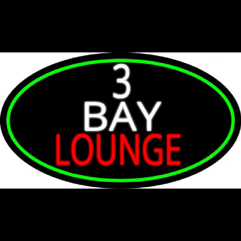 3 Bay Lounge Oval With Green Border Neontábla