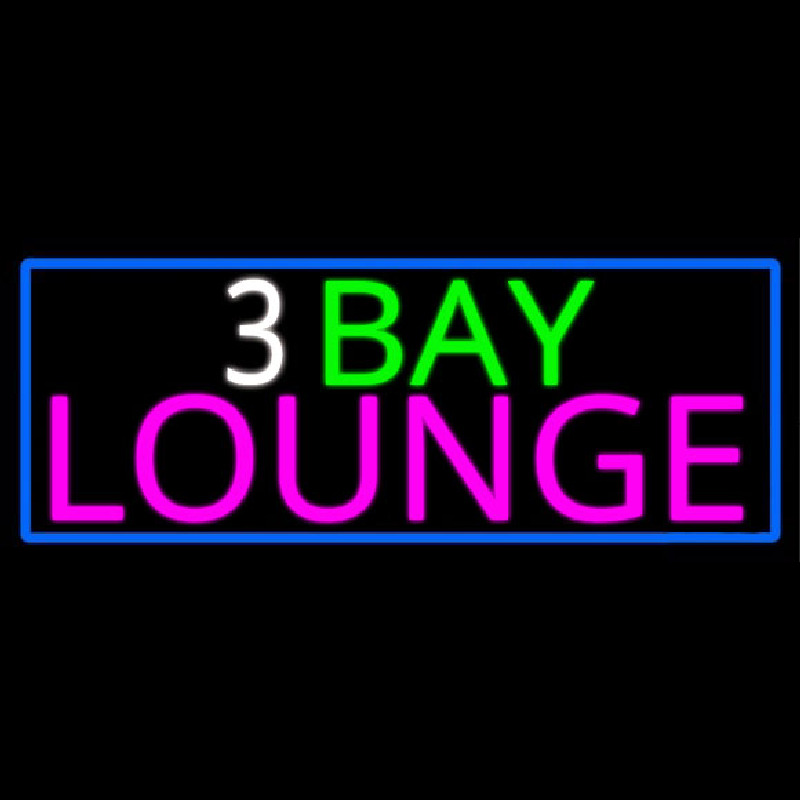 3 Bay Lounge With Blue Border Neontábla