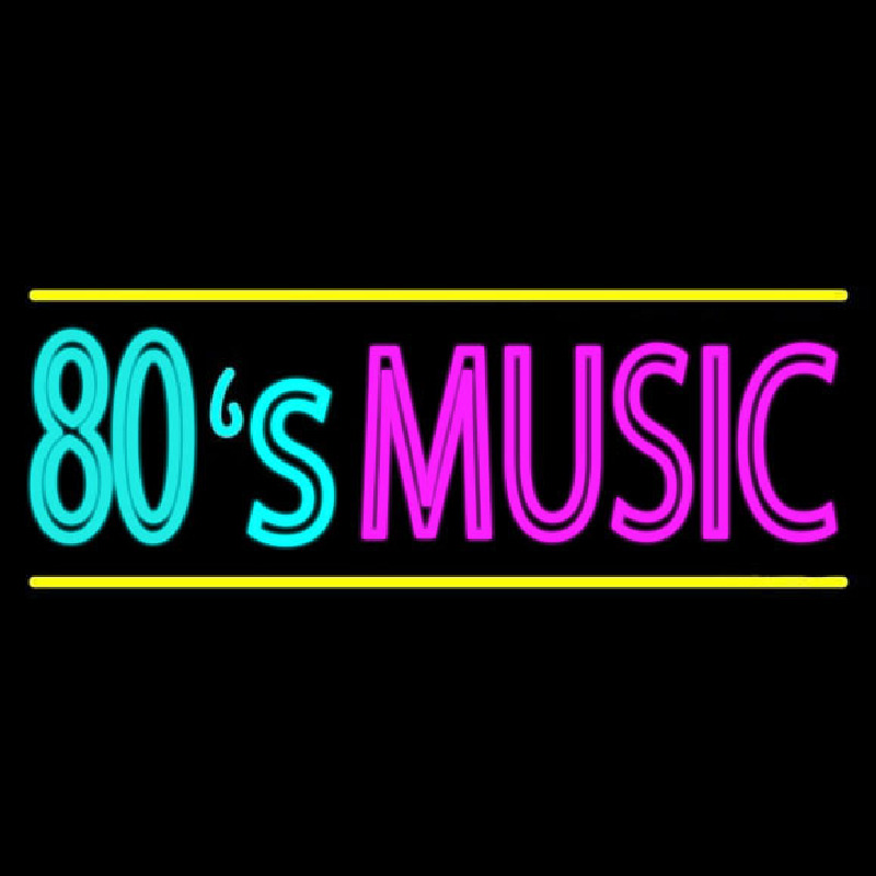 80s Music With Line Neontábla