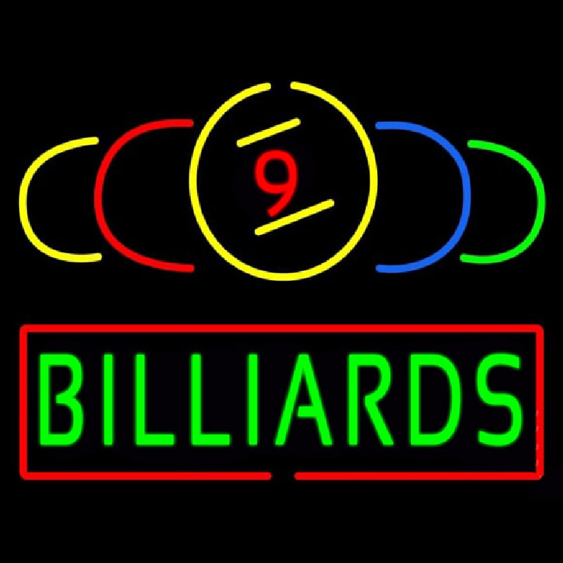 9 Ball Billiards Neontábla