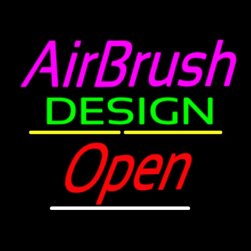 Airbrush Design Open Yellow Line Neontábla