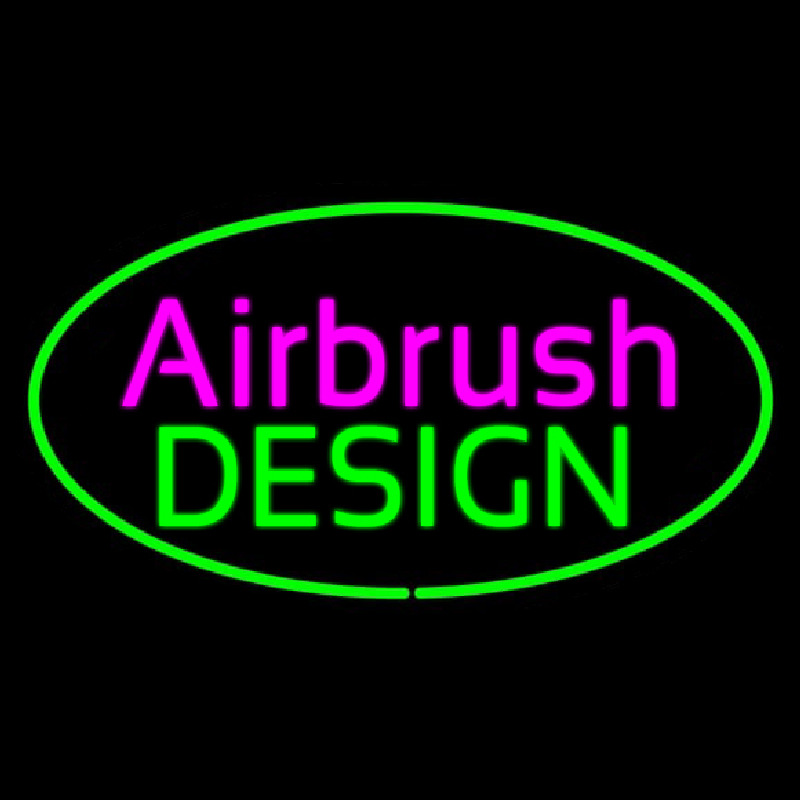 Airbrush Design Oval Green Neontábla