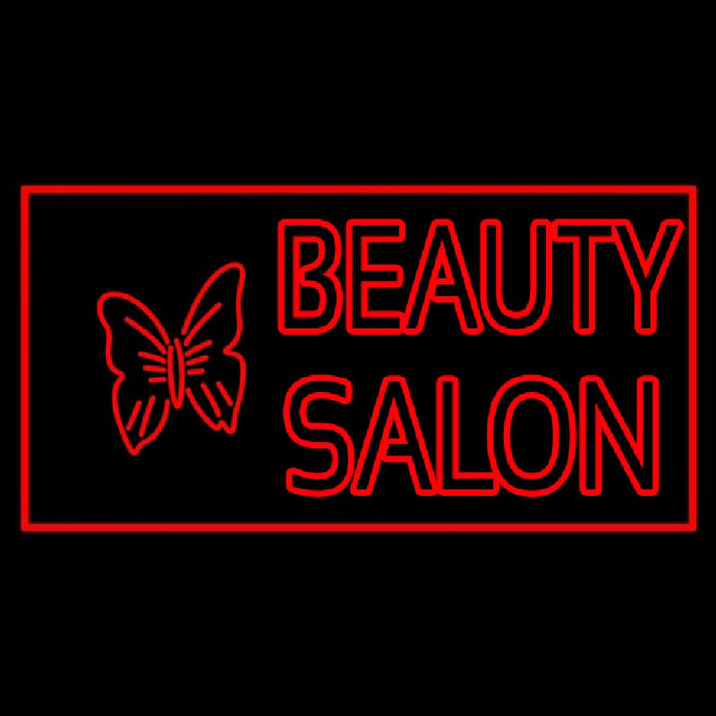 Beauty Salon With Butterfly Logo Neontábla