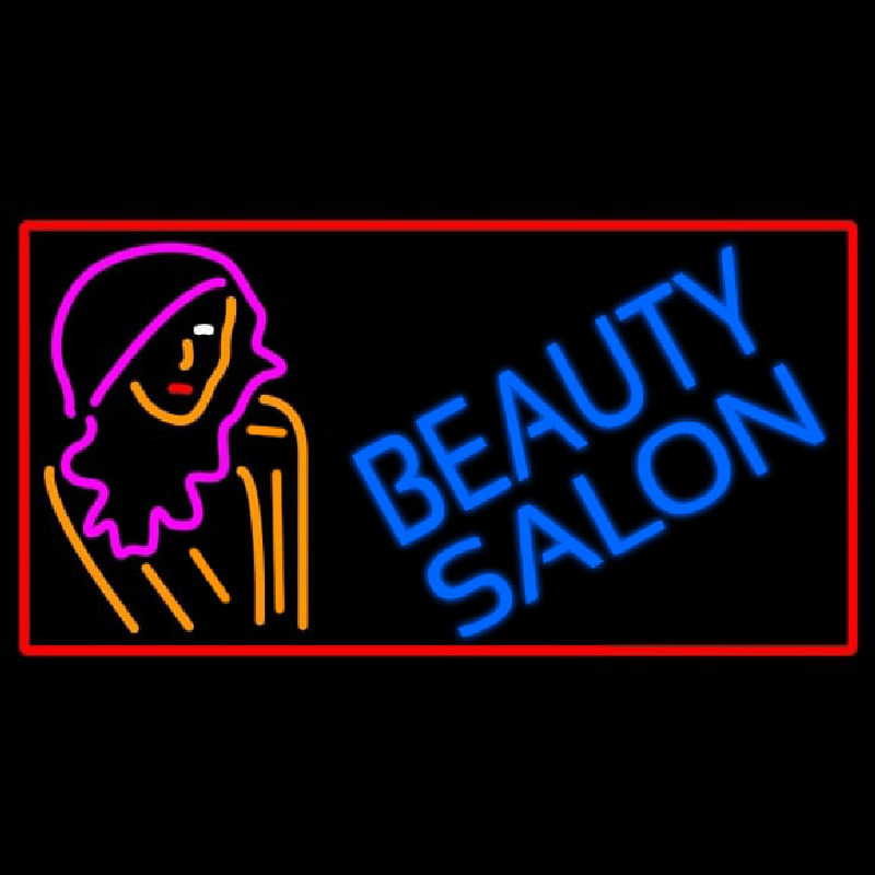 Beauty Salon With Girl Neontábla