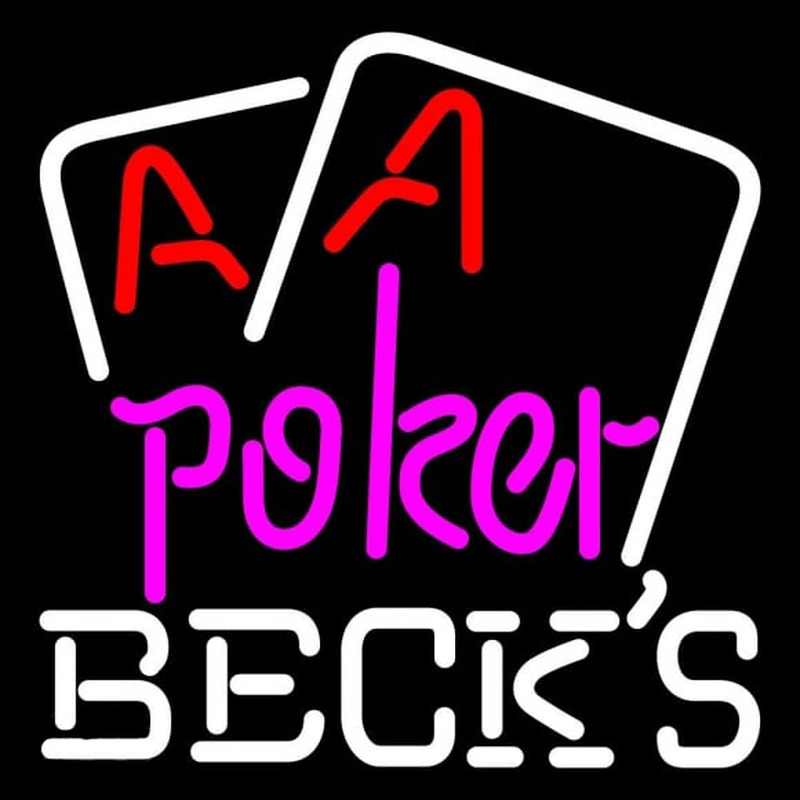 Becks Purple Lettering Red Aces White Cards Beer Sign Neontábla