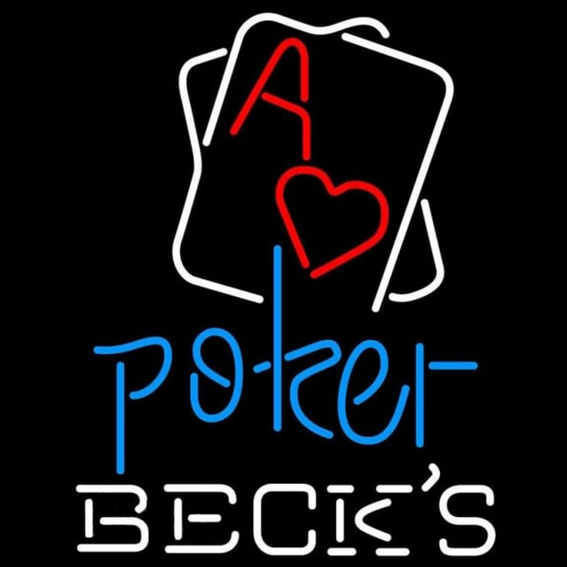 Becks Rectangular Black Hear Ace Beer Sign Neontábla