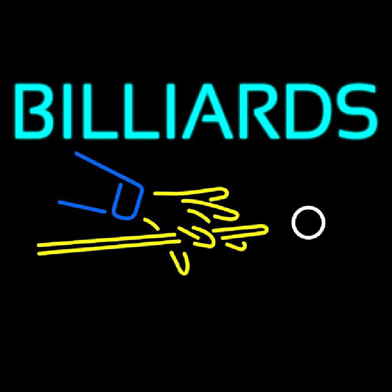 Billiards Hand And Cue Neontábla