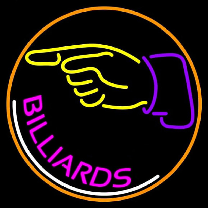 Billiards With Hand Logo 1 Neontábla