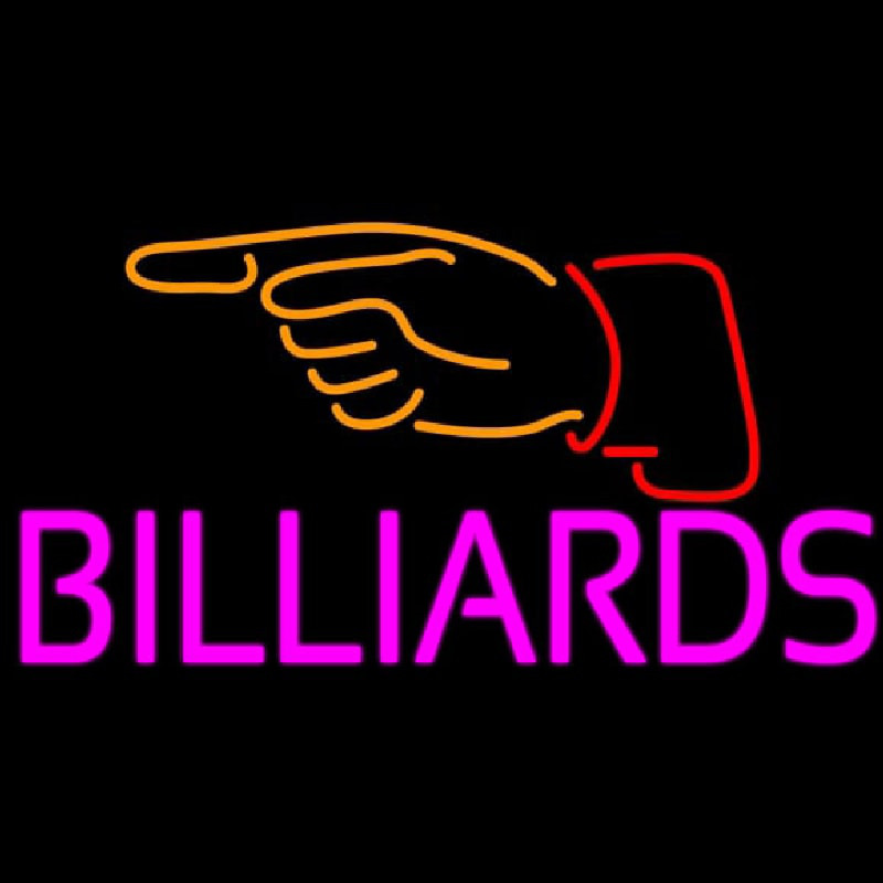 Billiards With Hand Logo 1 Neontábla