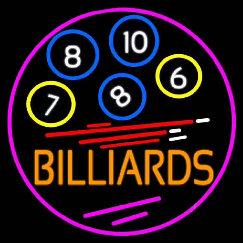 Billiards With Logo 2 Neontábla