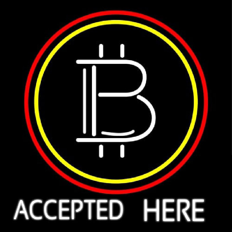 Bitcoin Accepted Here Neontábla