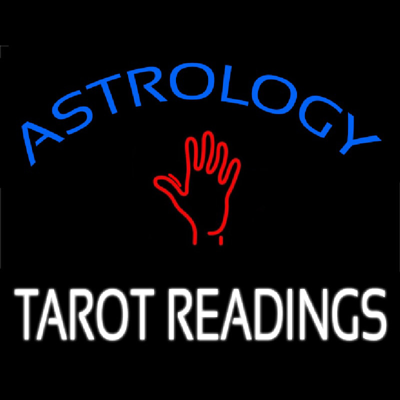 Blue Astrology Red Tarot Readings Neontábla