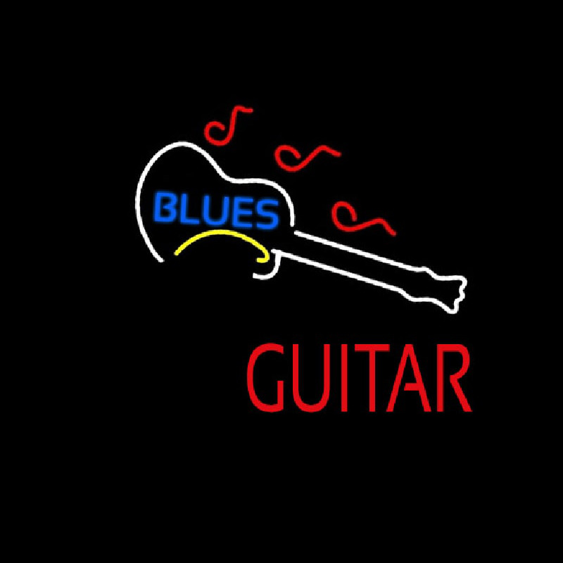 Blue Blues Red Guitar Neontábla