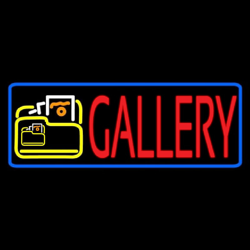 Blue Border Red Gallery With Logo Neontábla