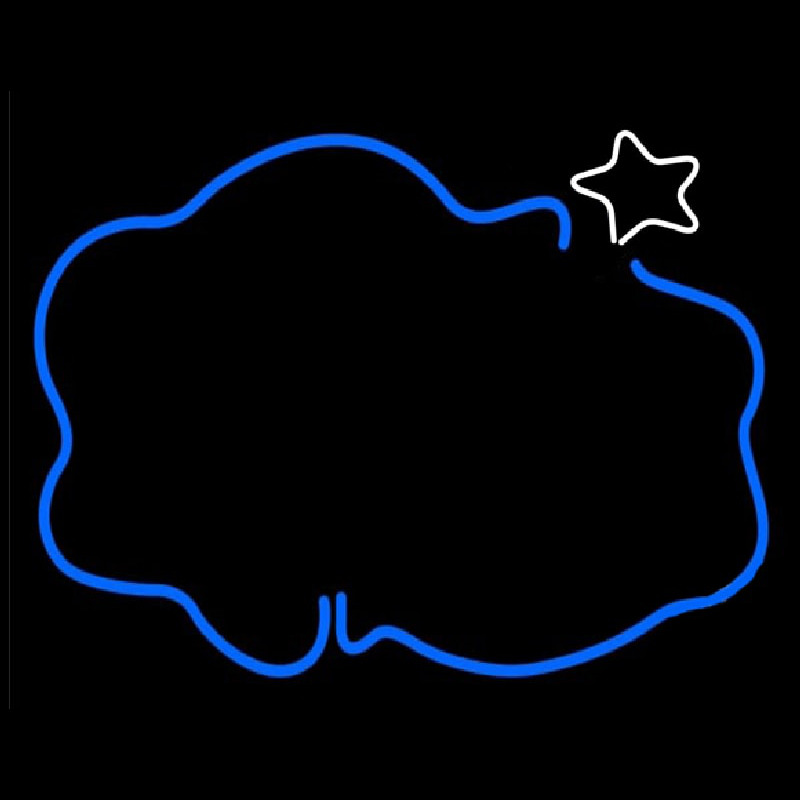 Blue Cloud With Star Neontábla