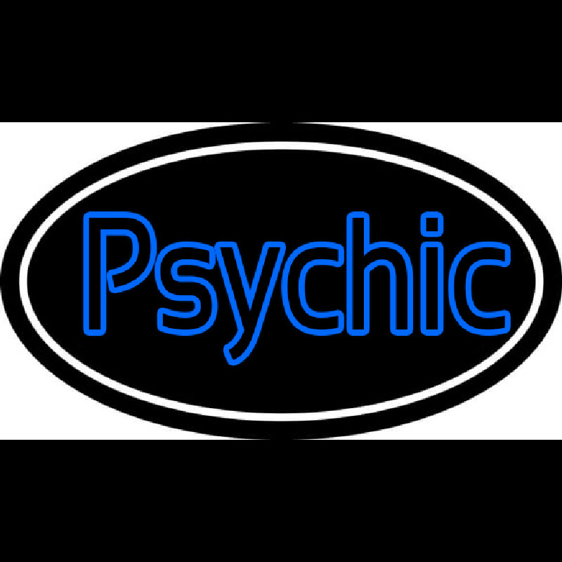 Blue Double Stroke Psychic White Border Neontábla