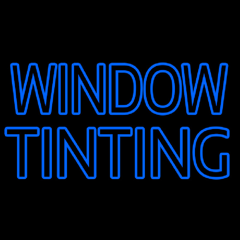 Blue Double Stroke Window Tinting Neontábla