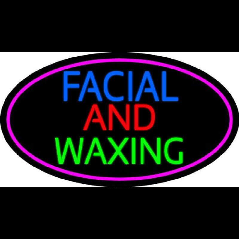 Blue Facial And Wa ing With Pink Oval Neontábla