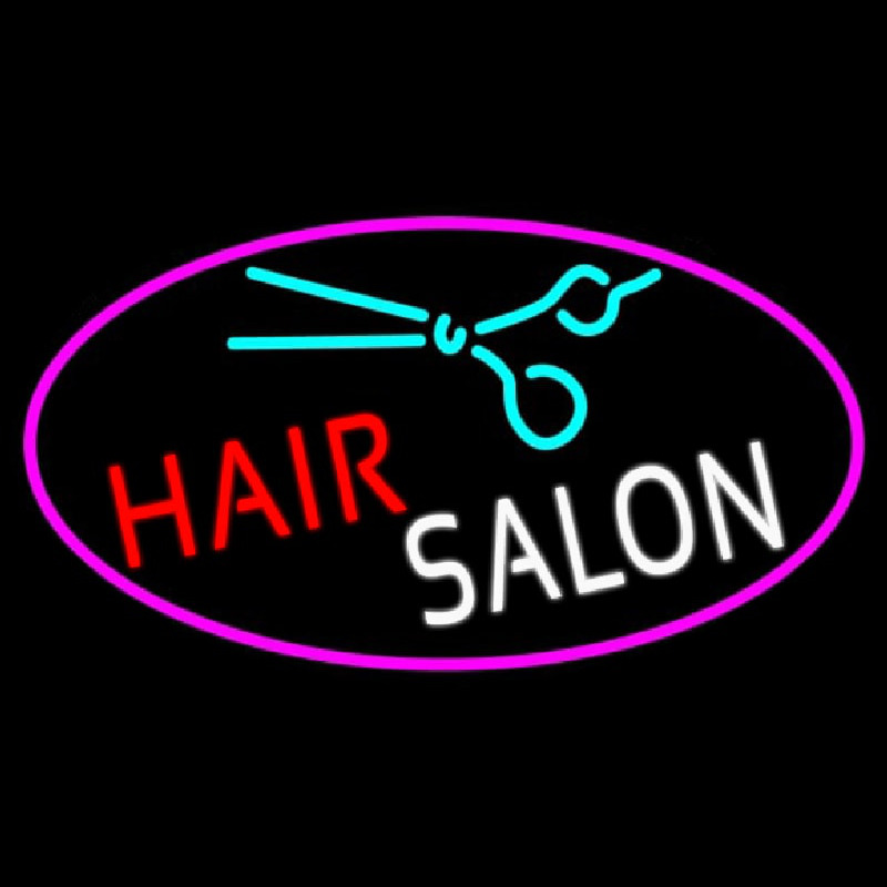 Blue Hair Salon Logo Neontábla