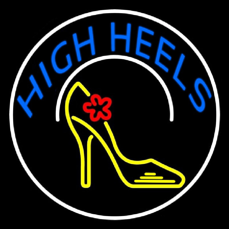 Blue High Heels With Logo Neontábla