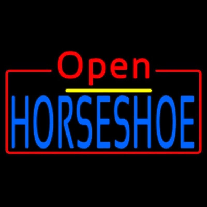 Blue Horseshoe Open Neontábla