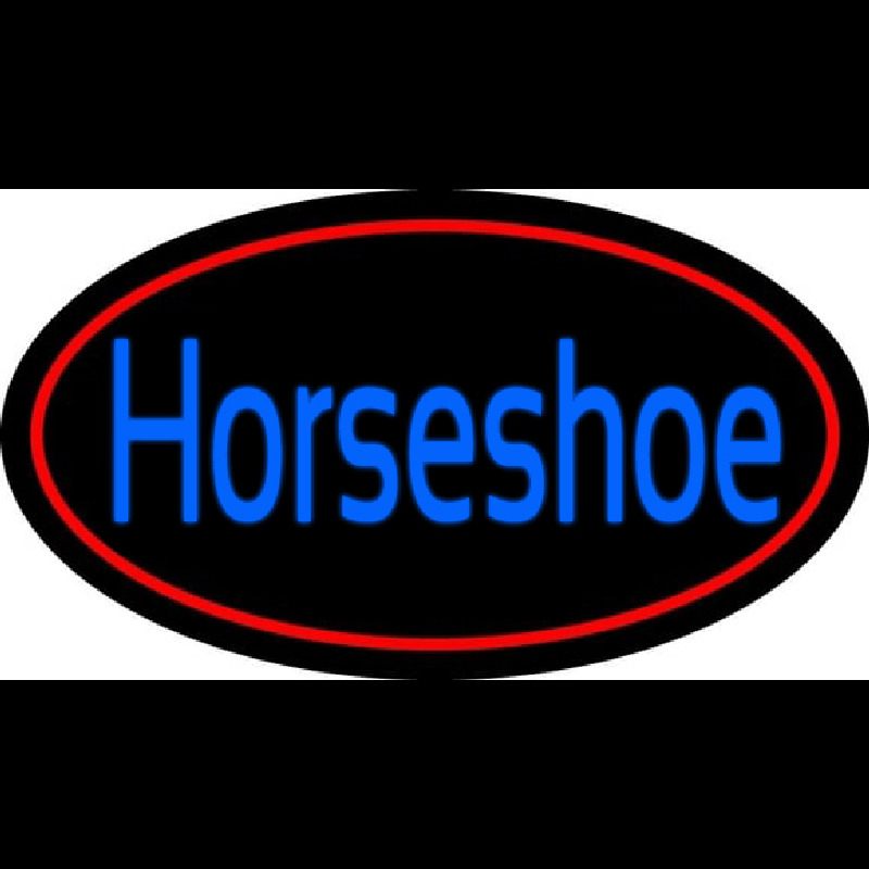 Blue Horseshoe With Red Border Neontábla