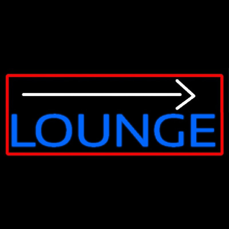 Blue Lounge And Arrow With Red Border Neontábla