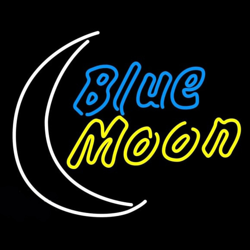 Blue Moon Yellow Beer Sign Neontábla