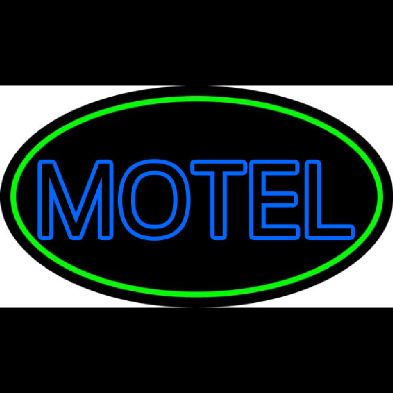 Blue Motel Double Stroke And Green Border Neontábla