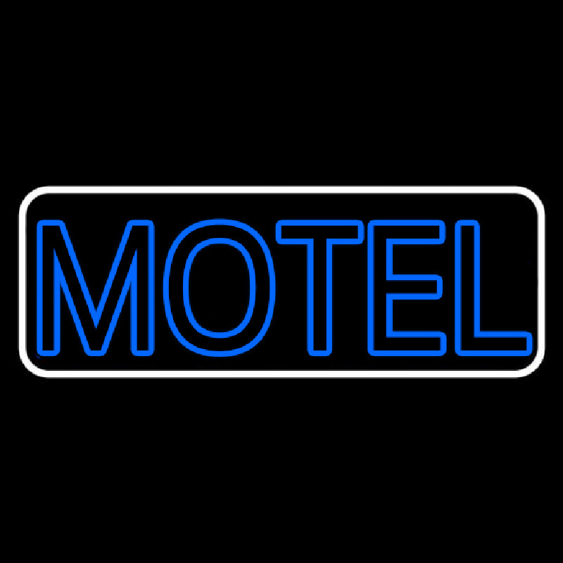 Blue Motel Double Stroke With White Border Neontábla