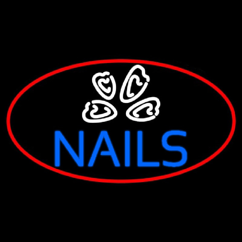 Blue Nails Logo Neontábla