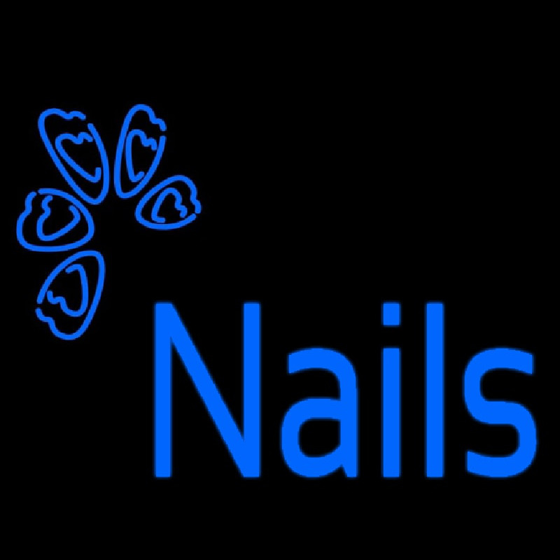 Blue Nails Logo Neontábla