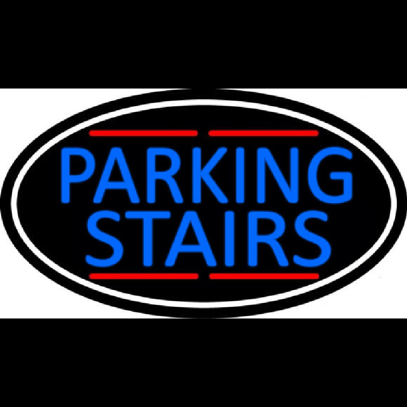 Blue Parking Stairs Oval With White Border Neontábla