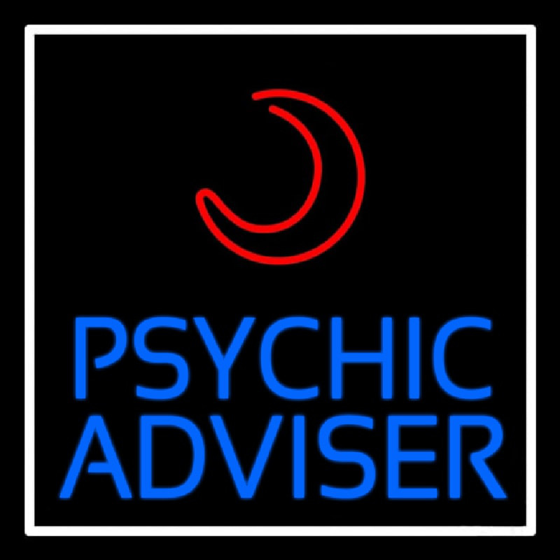 Blue Psychic Advisor With Logo Neontábla