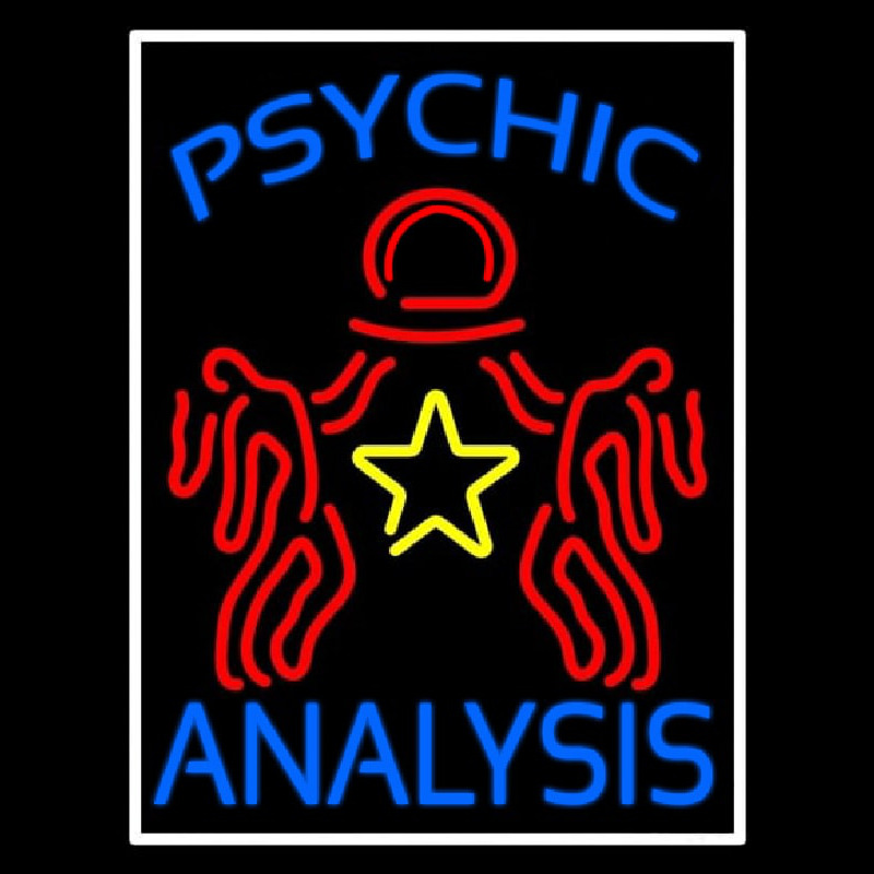 Blue Psychic Analysis With Logo Neontábla