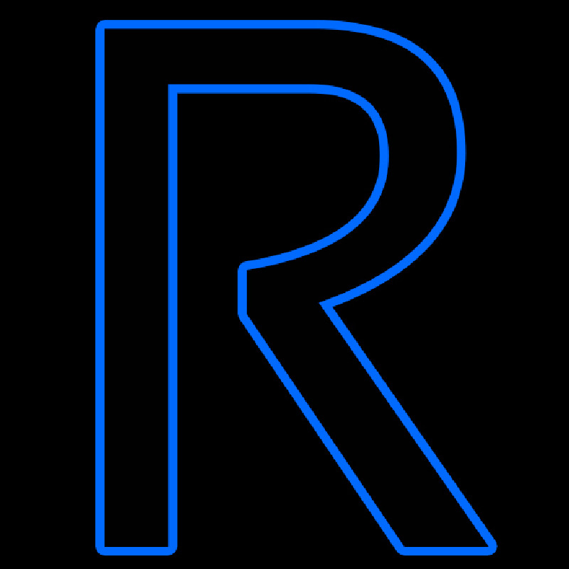 Blue R Logo Neontábla