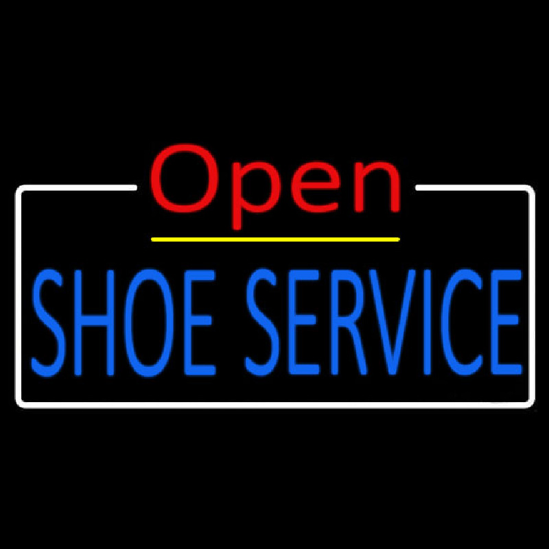 Blue Shoe Service Open Neontábla