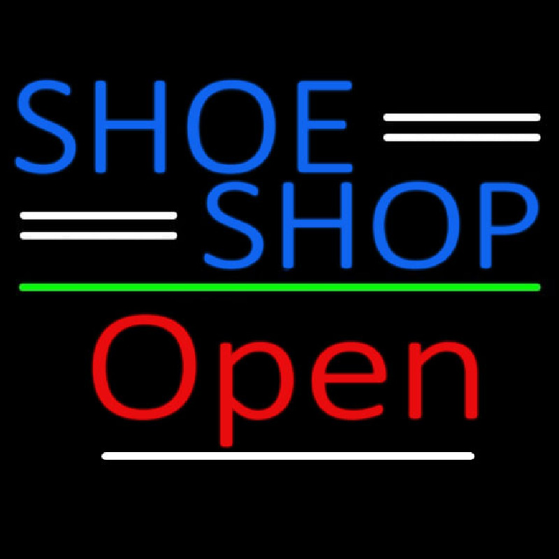 Blue Shoe Shop Open Neontábla