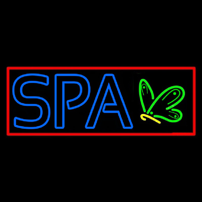 Blue Spa With Red Border Neontábla