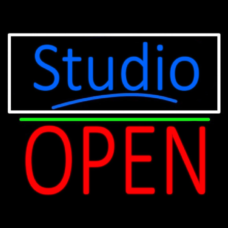 Blue Studio With Open 1 Neontábla