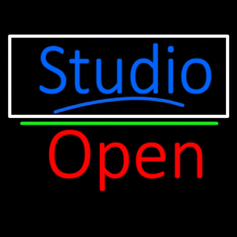 Blue Studio With Open 2 Neontábla