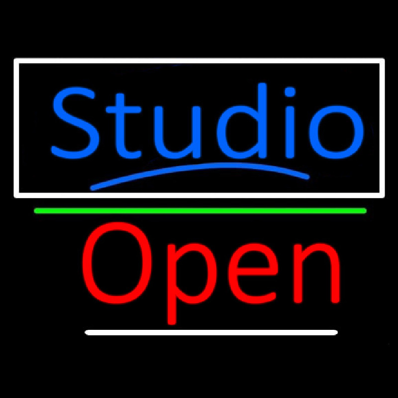 Blue Studio With Open 3 Neontábla