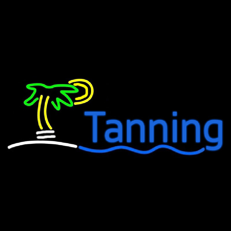 Blue Tanning Palm Tree Neontábla