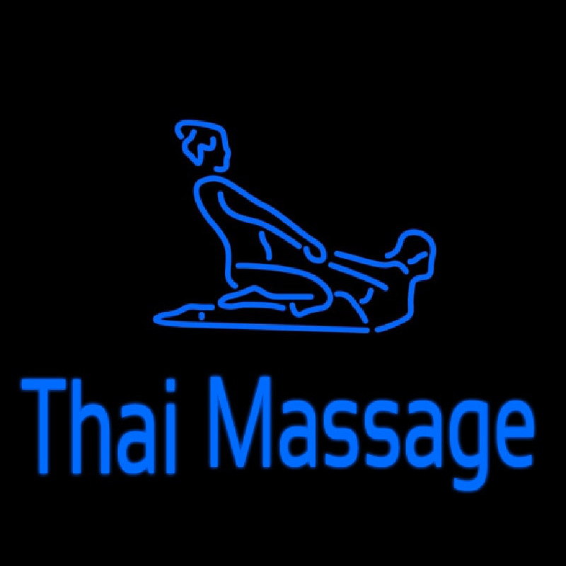 Blue Thai Massage Logo Neontábla