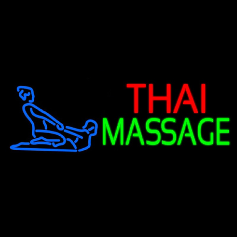 Blue Thai Massage Logo Neontábla