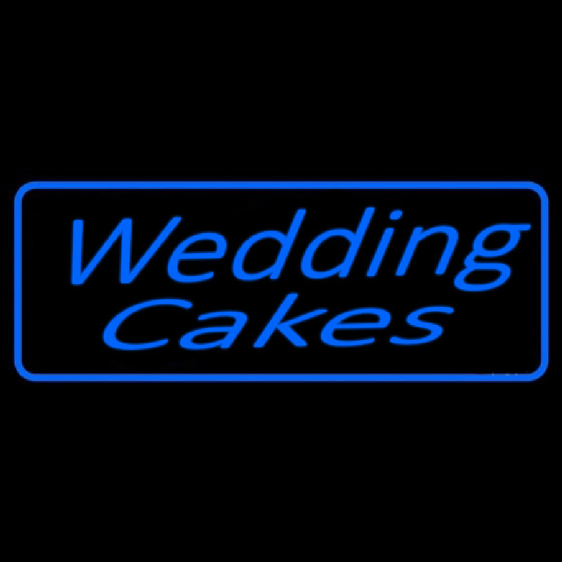 Blue Wedding Cakes Cursive Neontábla