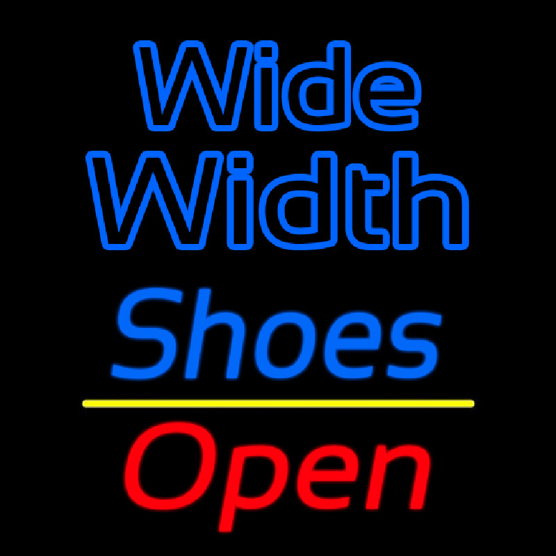 Blue Wide Width Shoes Open Neontábla