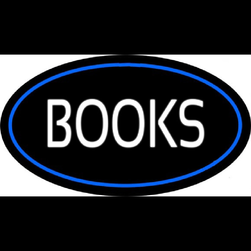 Books Oval Blue Neontábla