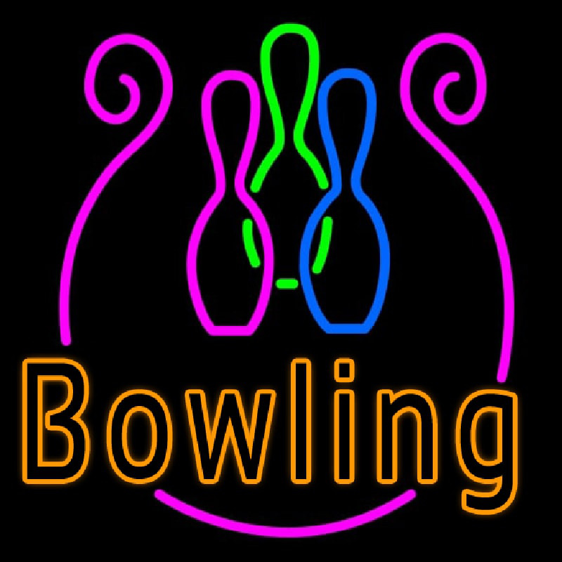 Bowling With Bowl Neontábla