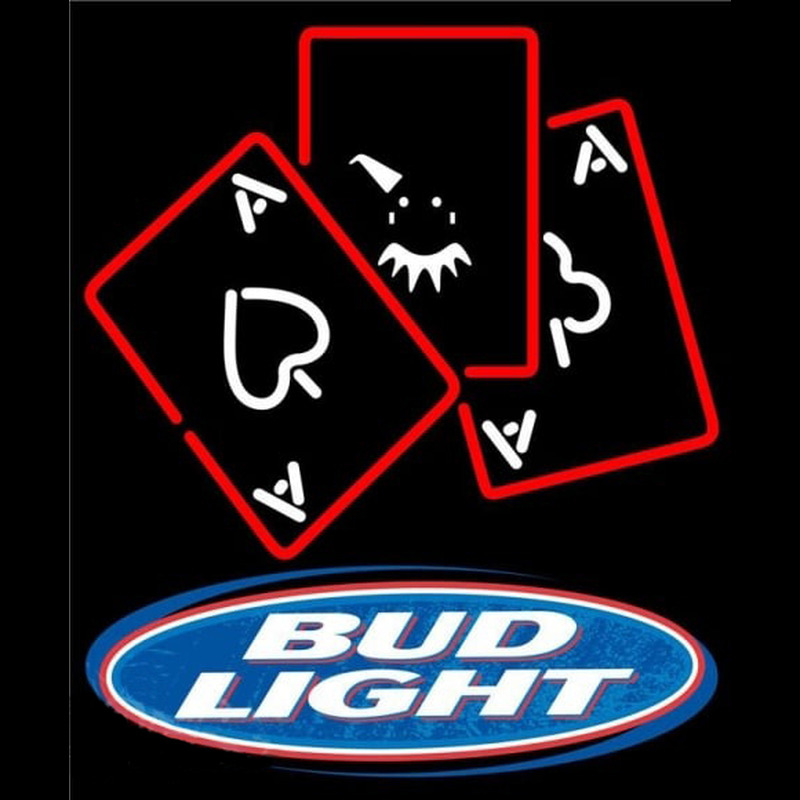 Bud Light Ace And Poker Beer Sign Neontábla